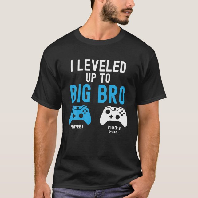 Levelling Up To Big Brother Design Video Game T-Shirt (Front)