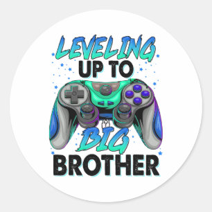 Levelling Up To Big Brother Video Game Player Game Classic Round Sticker