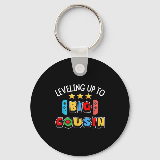 Levelling Up To Big Cousin Funny Gaming Video Game Key Ring (Front)