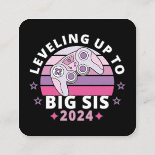 Levelling Up To Big Sister 2024 Girls Square Business Card