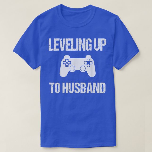 Levelling Up To Husband Engagement for Groom Video T-Shirt (Design Front)