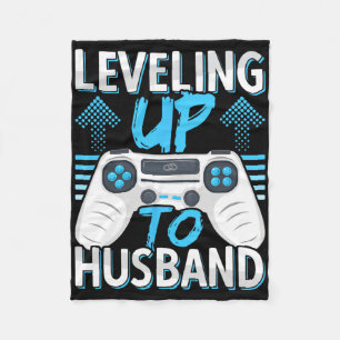 Levelling Up To Husband Engagement For Him Fleece Blanket
