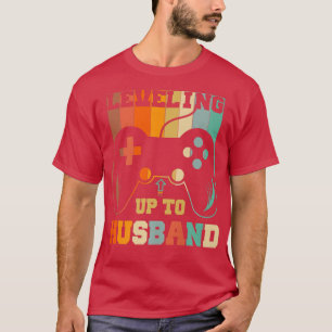 Levelling Up to Husband Mens Groom Bachelor Party T-Shirt
