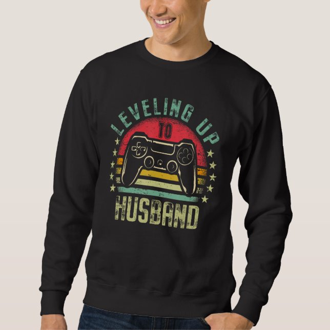 Levelling Up To Husband Promoted Future Gamer Bach Sweatshirt (Front)