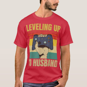 Levelling Up To HusbandGroom Gamer Wedding T-Shirt