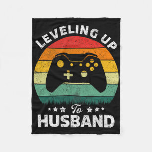 Levelling Up To Husbynd Gift Engagement For Video  Fleece Blanket