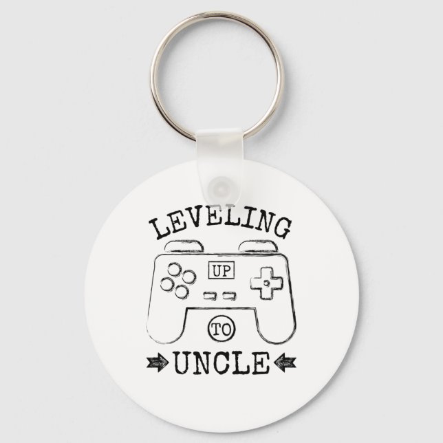 Levelling up to uncle first father's day key ring (Front)