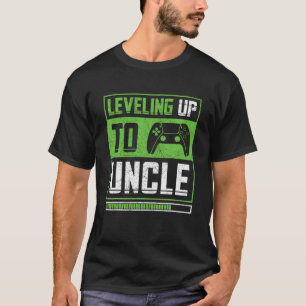 Levelling Up To Uncle Vintage Gamer Pregnancy Anno T-Shirt