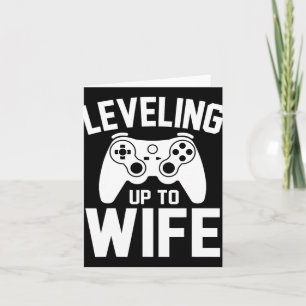 Levelling Up To Wife Newly Married Gamer Funny Gam Card