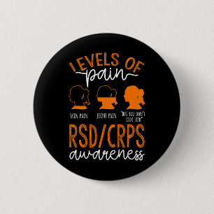 Levels Of Pain Warrior Rsd Crps Awareness  6 Cm Round Badge