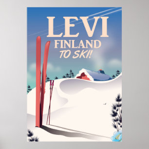 Levi, Finland ski travel poster