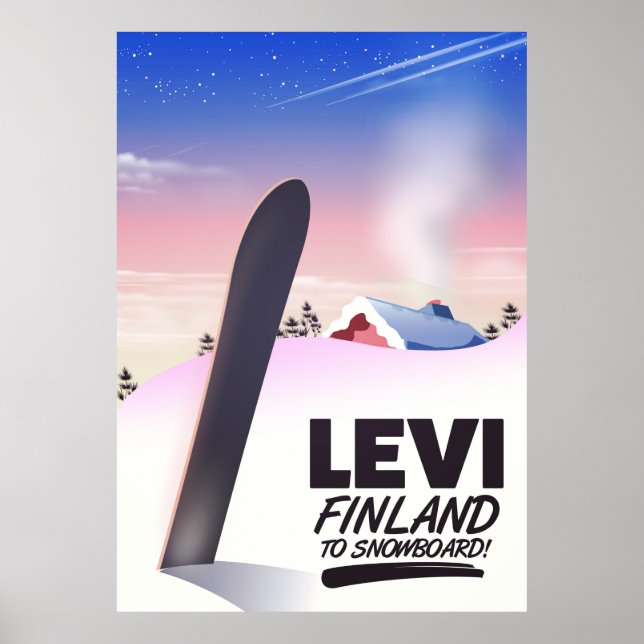 Levi Finland Snowboarding travel poster (Front)