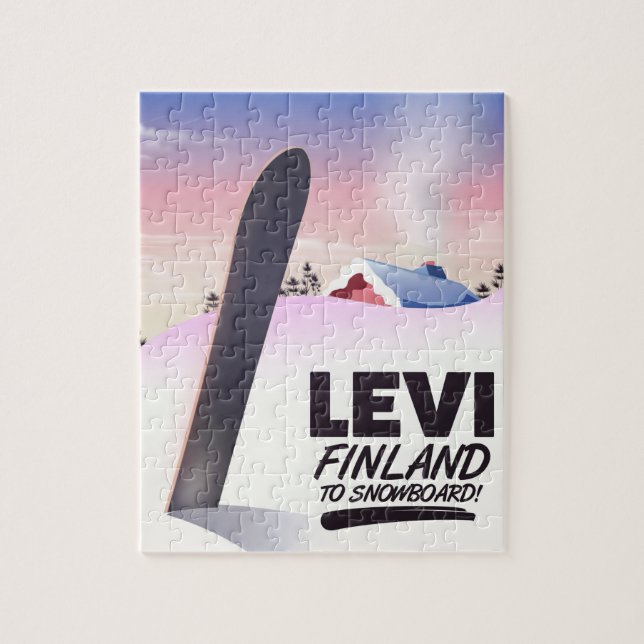 Levi Finland Snowboarding travel poster Jigsaw Puzzle (Vertical)