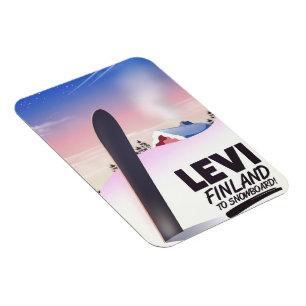 Levi Finland Snowboarding travel poster Magnet