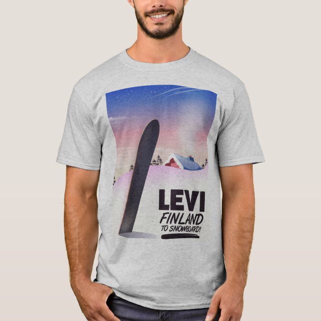 Levi Finland Snowboarding travel poster T-Shirt (Front)