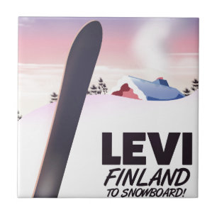 Levi Finland Snowboarding travel poster Tile