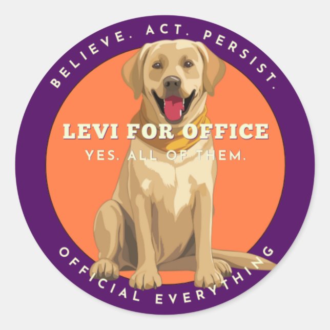 Levi For Office Classic Round Sticker (Front)