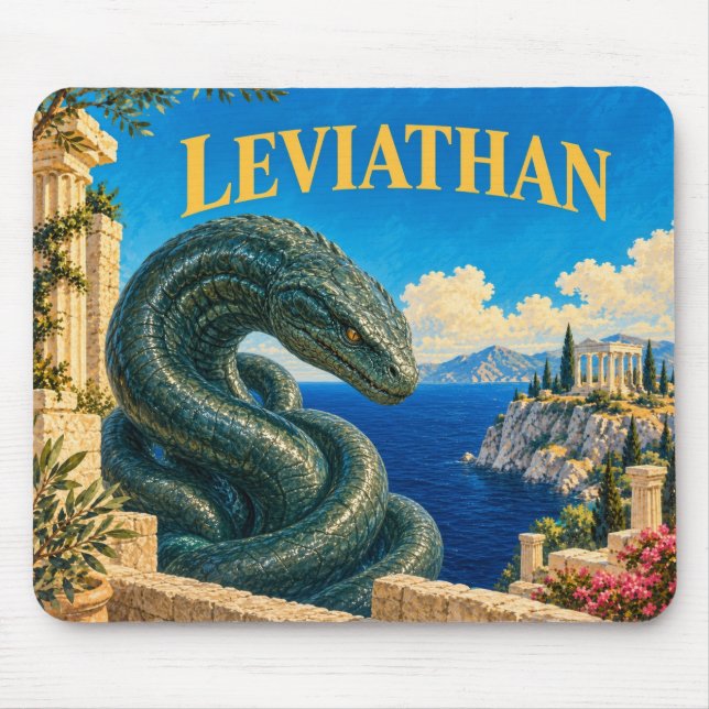 Leviathan, Gothic Fantasy Monster Mouse Pad (Front)