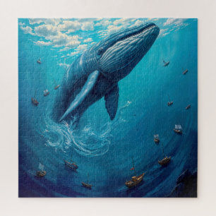 Leviathan’s Flight to Freedom – Surreal Whale Art Jigsaw Puzzle
