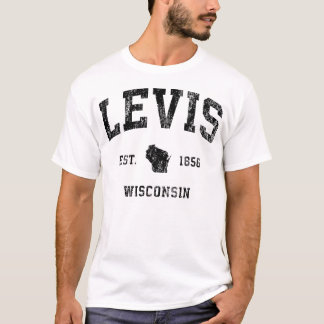Levis Wisconsin Wi Vintage Athletic Black Sports T-Shirt
