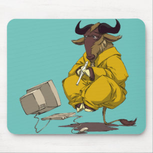 Levitating, meditating and flute-playing GNU Mouse Pad