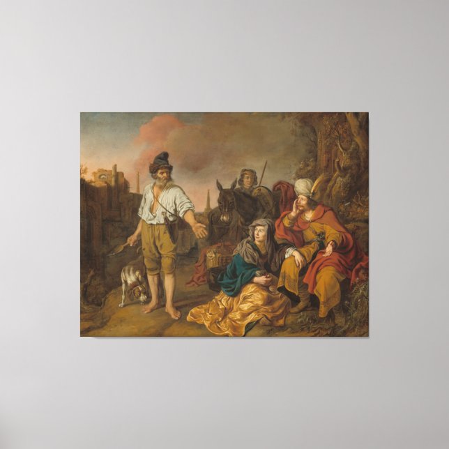 Levite and his concubine at Gibeah, Old Testament  Canvas Print (Front)