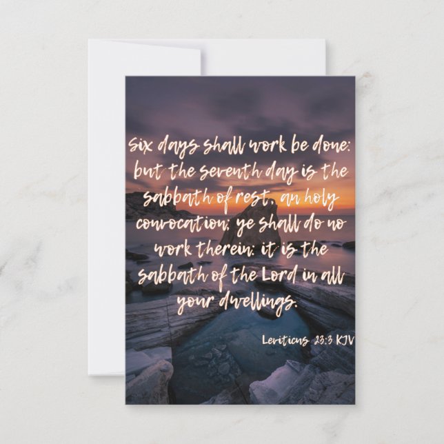 Leviticus 23:3 KJV Bible Verse Pic Flat Greeting Card (Front)