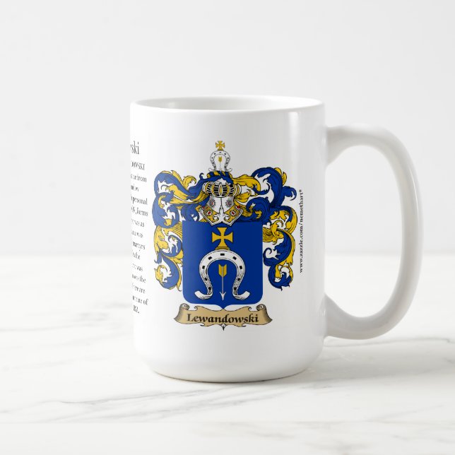 Lewandowski, the Origin, the Meaning and the Crest Coffee Mug (Right)