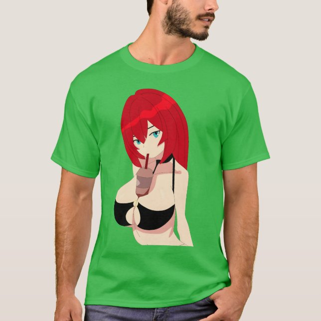 Lewd anime girl funny T-Shirt (Front)