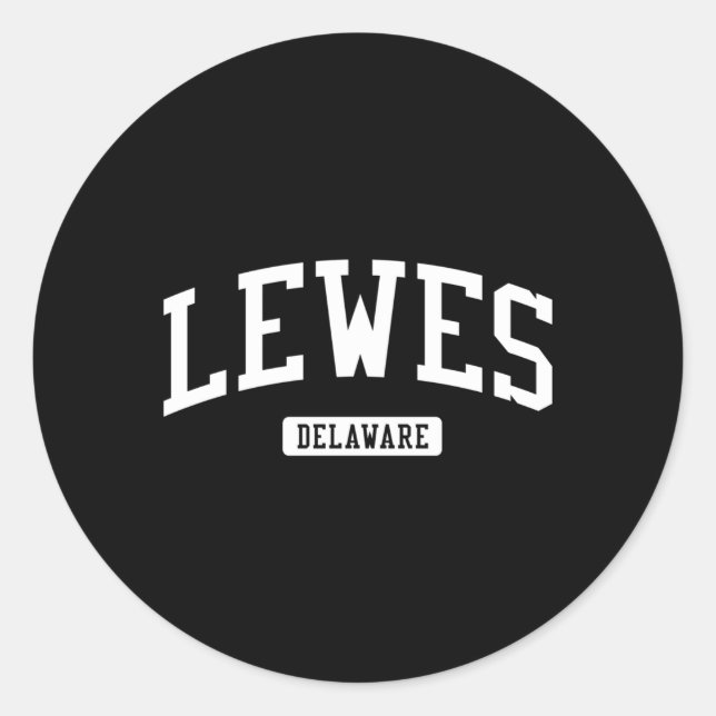 Lewes Delaware De Athletic Sports Classic Round Sticker (Front)