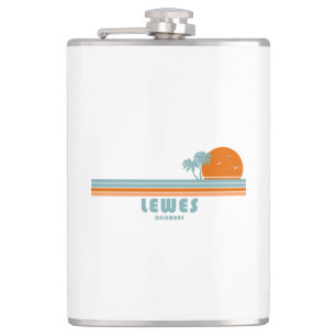 Lewes Delaware Sun Palm Trees Hip Flask