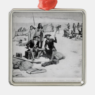 Lewis and Clark at the mouth of the Columbia Metal Tree Decoration