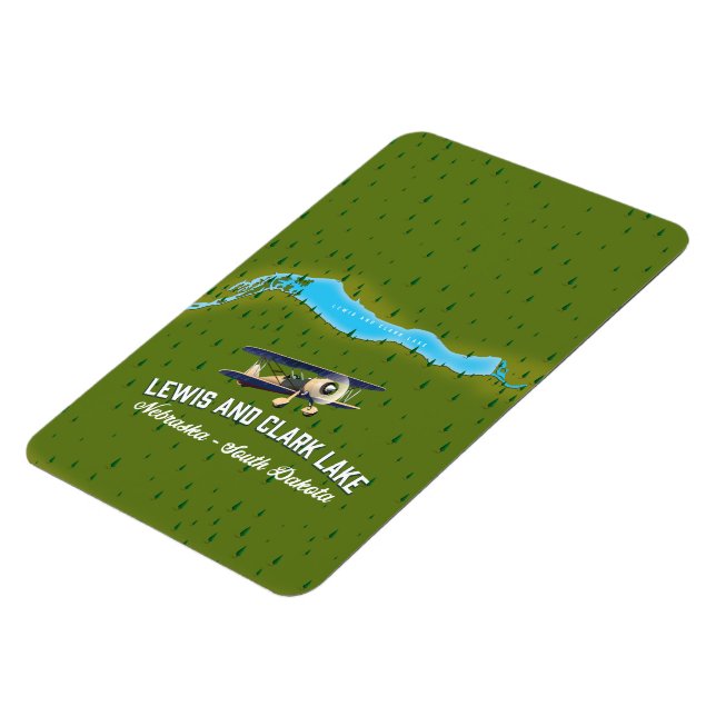 lewis and clark Lake map poster. Magnet (Left Side)