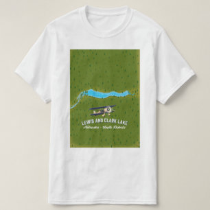 lewis and clark Lake map poster. T-Shirt