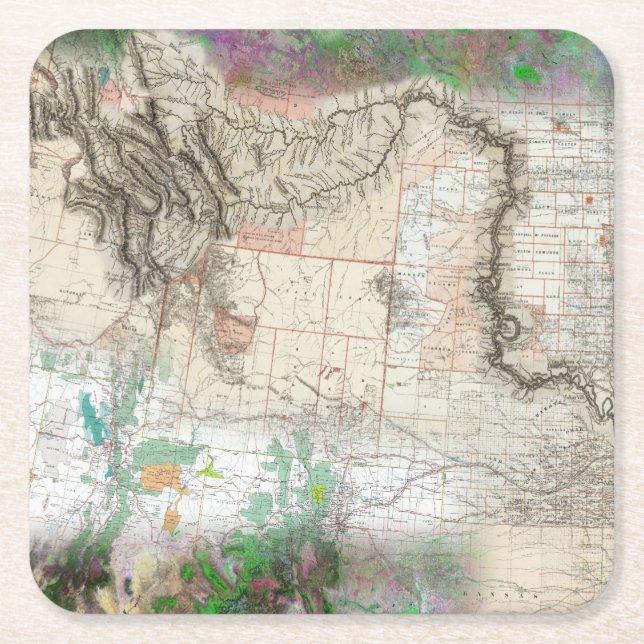 Lewis and Clark Square Paper Coaster (Front)