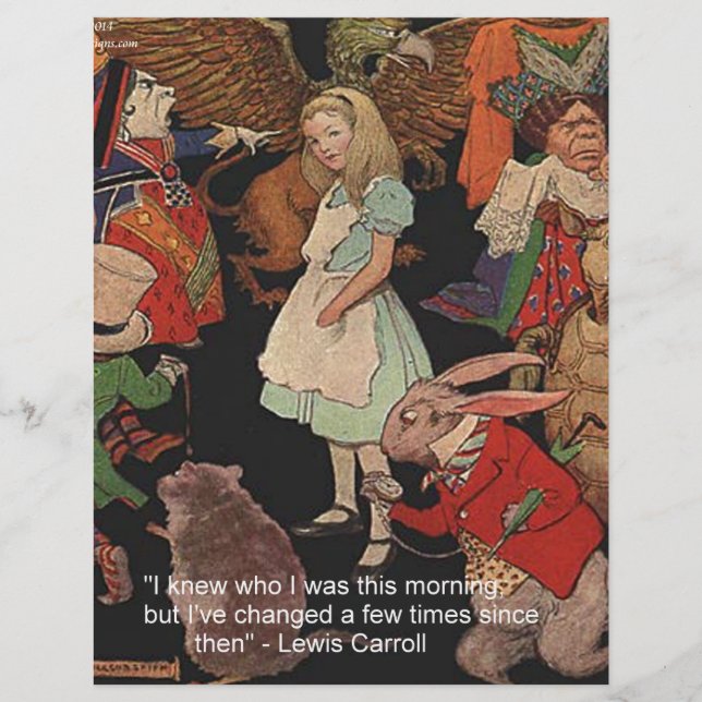 Lewis Carroll Illustration & Mind Change Quote (Front)
