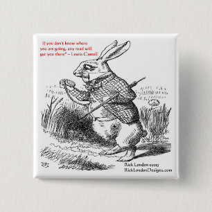Lewis Carroll Looking Glass Illustration & Quote 15 Cm Square Badge