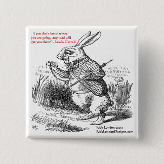 Lewis Carroll Looking Glass Illustration & Quote 15 Cm Square Badge