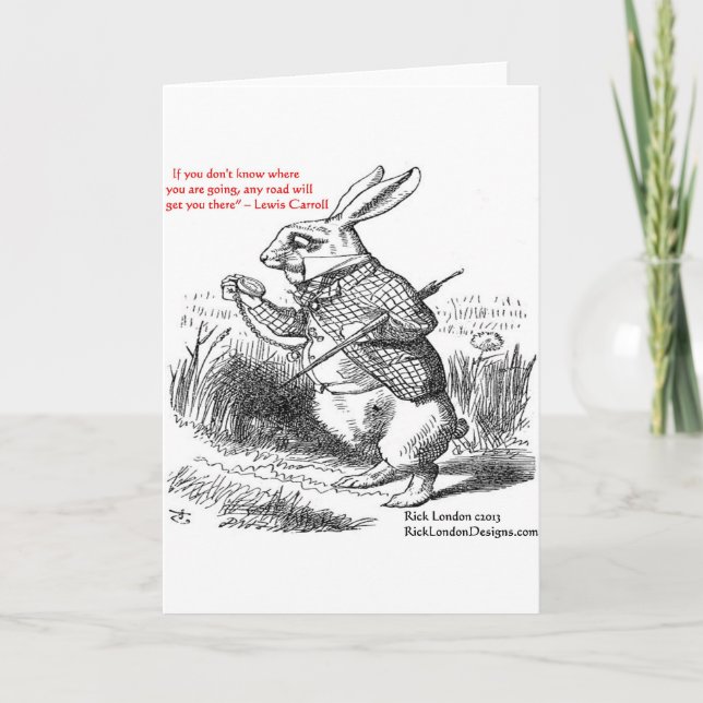 Lewis Carroll Looking Glass Illustration & Quote Card (Front)