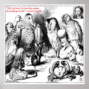 Lewis Carroll Looking Glass Illustration & Quote Poster