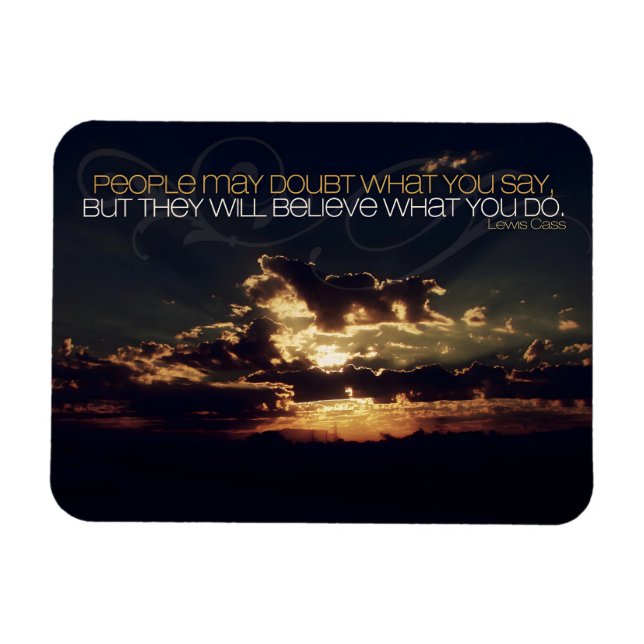Lewis Cass "Doubt" Inspirational Quote Flexible Magnet (Horizontal)