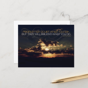 Lewis Cass "Doubt" Inspirational Quote Postcard