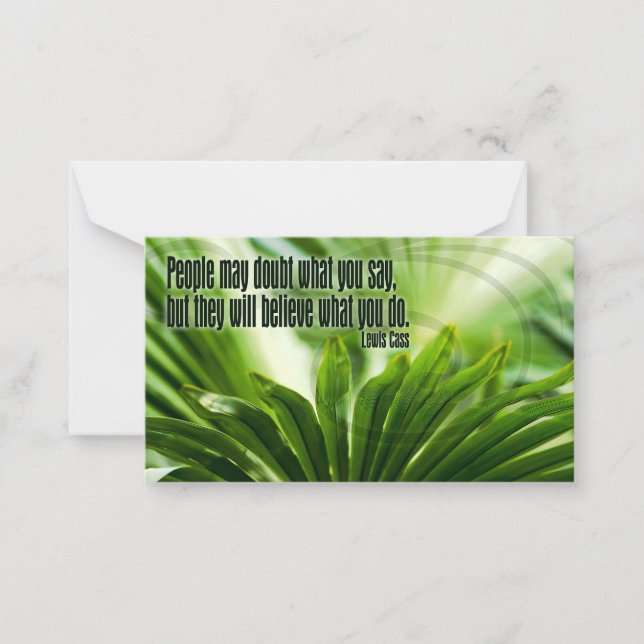 Lewis Cass Inspirational Quote "Doubt" Card (Front)