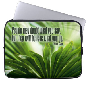 Lewis Cass Inspirational Quote "Doubt" Laptop Sleeve