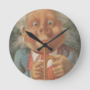 Lewis & Co. Fine Groceries Ephemera Round Clock