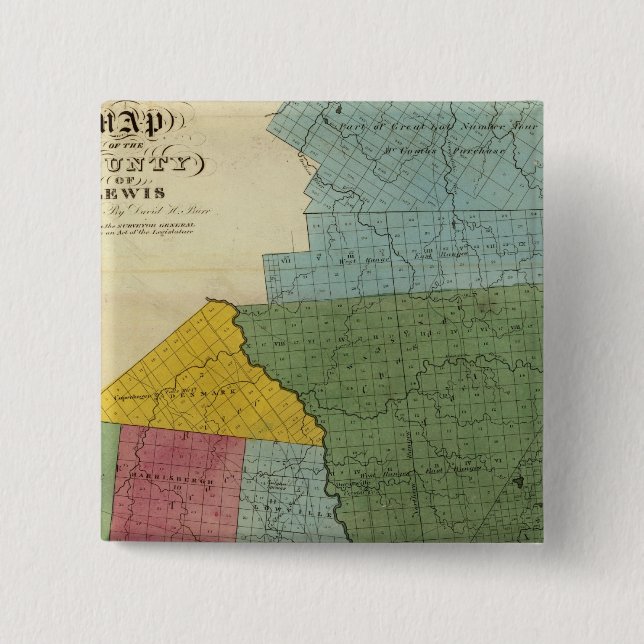 Lewis County 15 Cm Square Badge (Front)