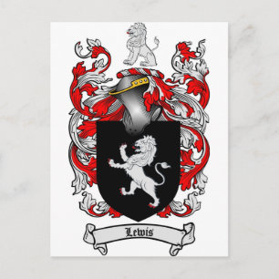 Lewis Family Crest - Lewis Coat of Arms Postcard