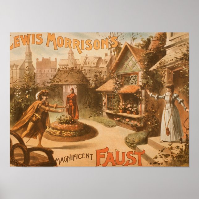 Lewis Morrison's Magnificent Faust Theatre Poster (Front)