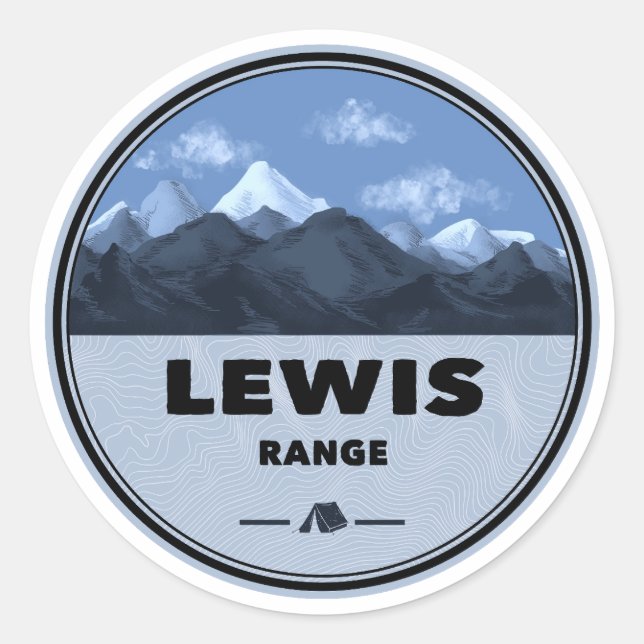 Lewis Mountain Range Camping Classic Round Sticker (Front)
