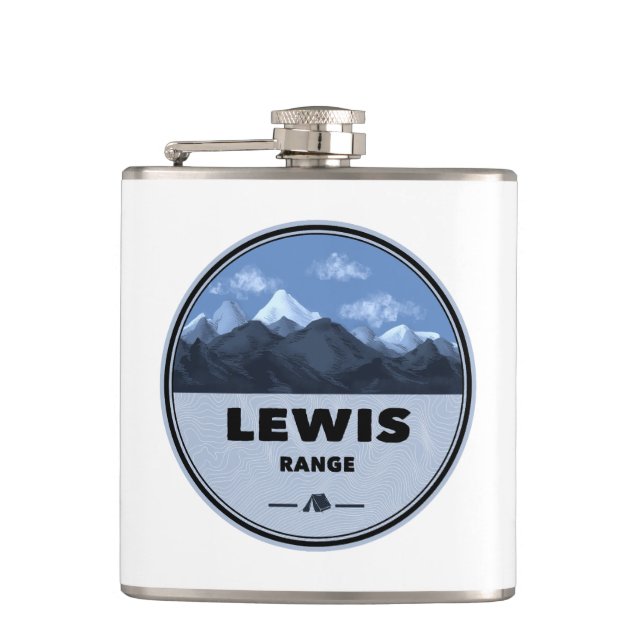 Lewis Mountain Range Camping Hip Flask (Front)